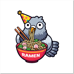 Birthday Pigeon With Ramen Posters and Art